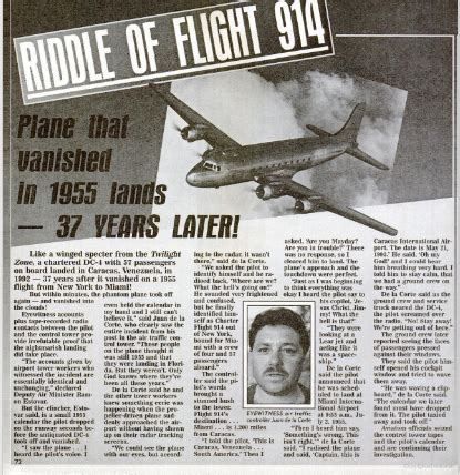 The Curious Case Of Pan Am Flight 914 .